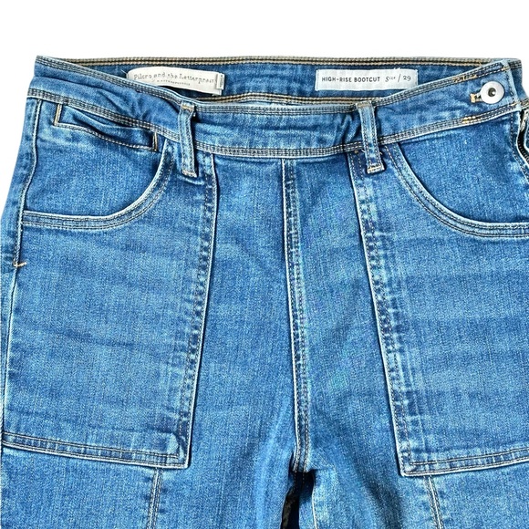 Pilcro Letterpress Anthropologie High Rise Carpenter Bootcut Denim Jeans 29 - Picture 5 of 11